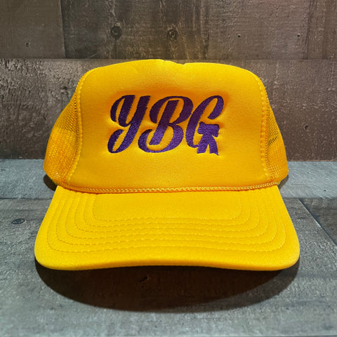 YBG Crown Trucker Hat (Laker Gold)